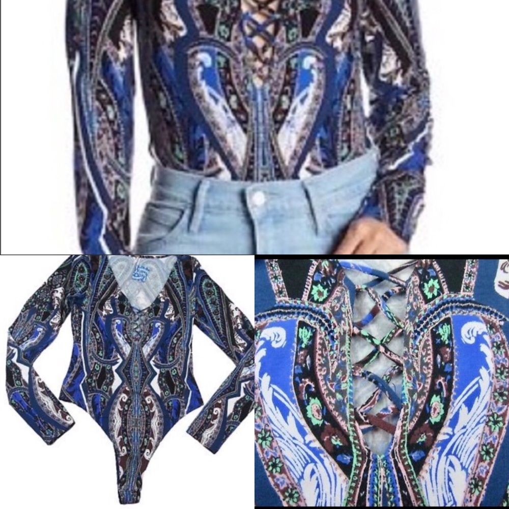 Free People Intimately Blue Bodysuit-Hos…